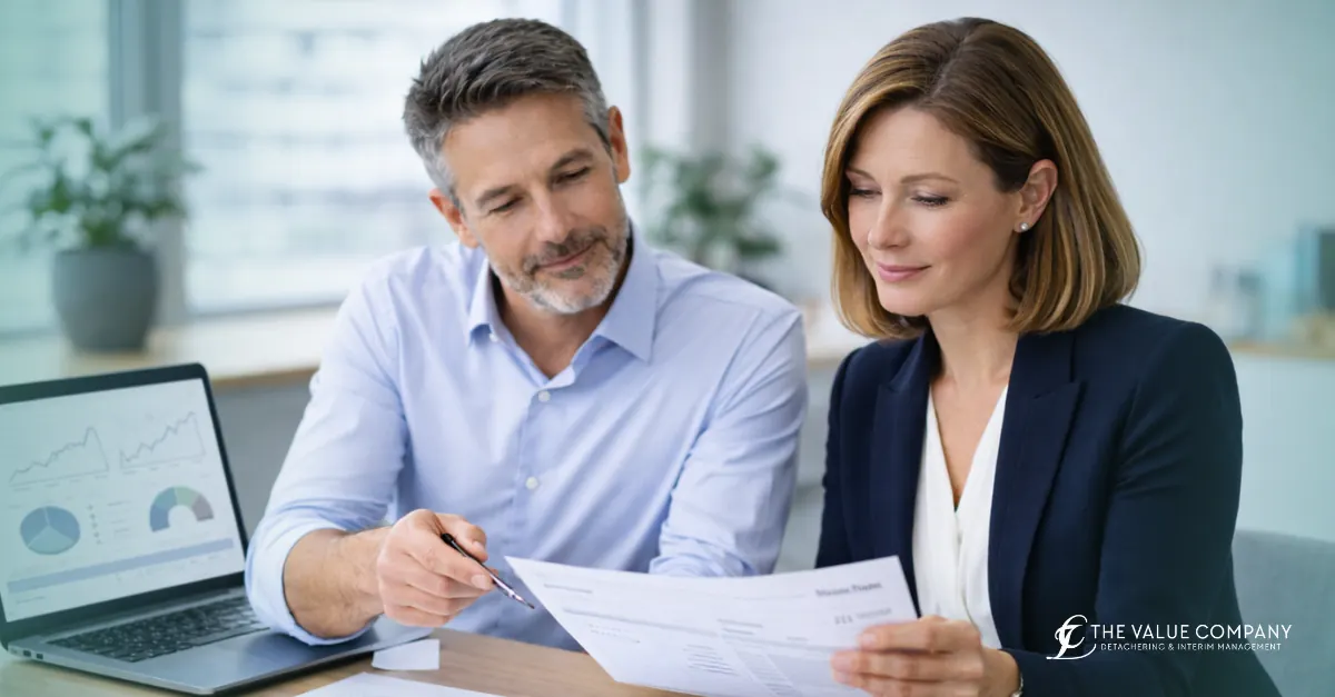 Interim credit manager bespreekt werkkapitaal en debiteuren met finance director